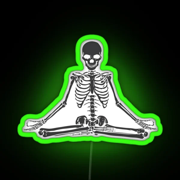 Meditating Skeleton RGB Neon Sign