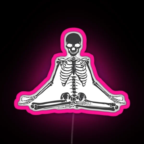 Meditating Skeleton RGB Neon Sign
