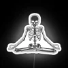 Unique Meditation Neon Sign with Illuminated Skeletal Figure for Relaxation