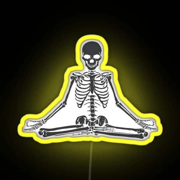 Meditating Skeleton RGB Neon Sign