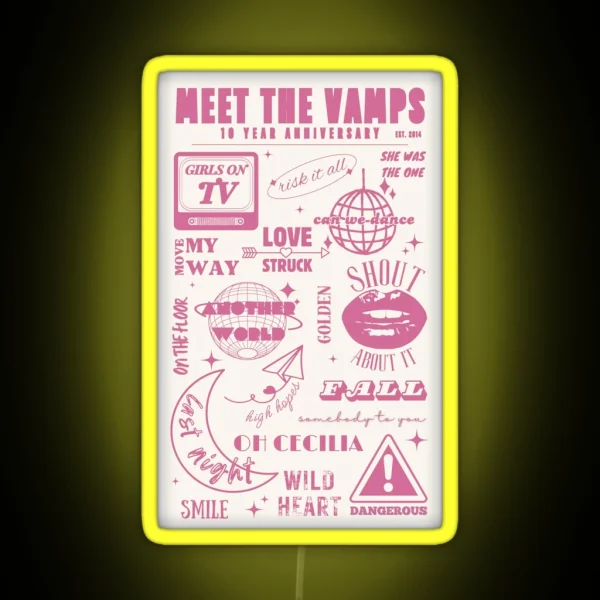 Meet The Vamps 10 Year Anniversary Print RGB Neon Sign