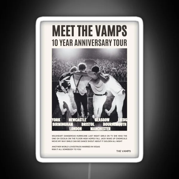 Meet The Vamps 10 Year Anniversary Tour Print RGB Neon Sign