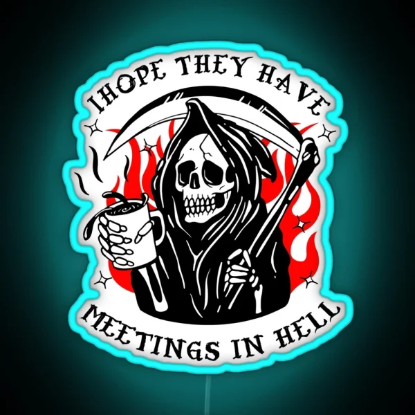 Meetings In Hell AA NA Recovery RGB Neon Sign