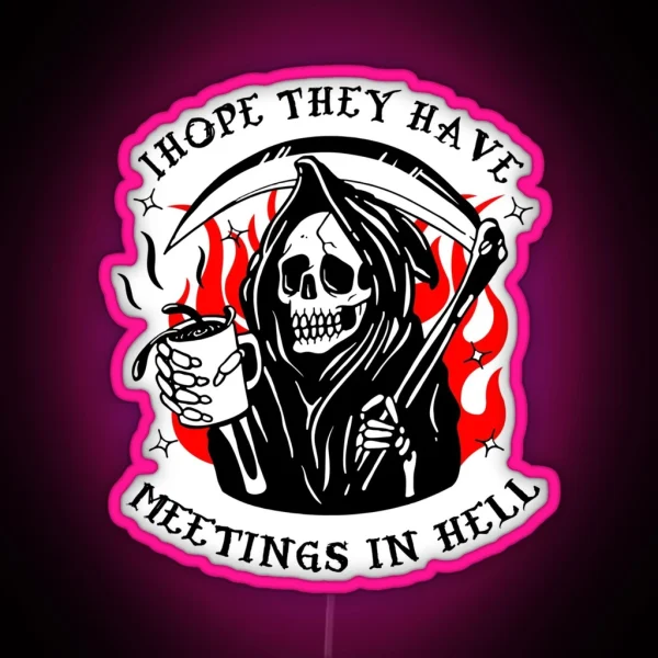 Meetings In Hell AA NA Recovery RGB Neon Sign