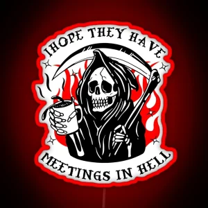 Meetings In Hell AA NA Recovery RGB Neon Sign