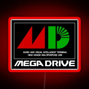 Mega Drive MDJP Logo RGB Neon Sign