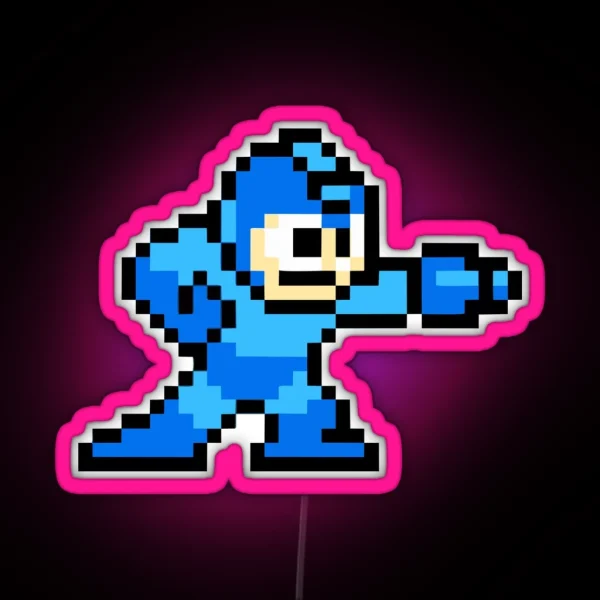 Mega Man Game 8 Bits RGB Neon Sign
