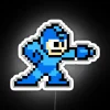 Retro gaming nostalgia neon sign with 8-bit color pixel art