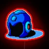 High-tech Neo-Retro Mega Man Helmet Design with RGB Neon Accents