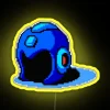 RGB neon LED sign with Mega Man helmet design graphics