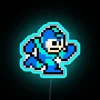 Vintage retro gaming nostalgia in a vibrant colorful pixel art sign