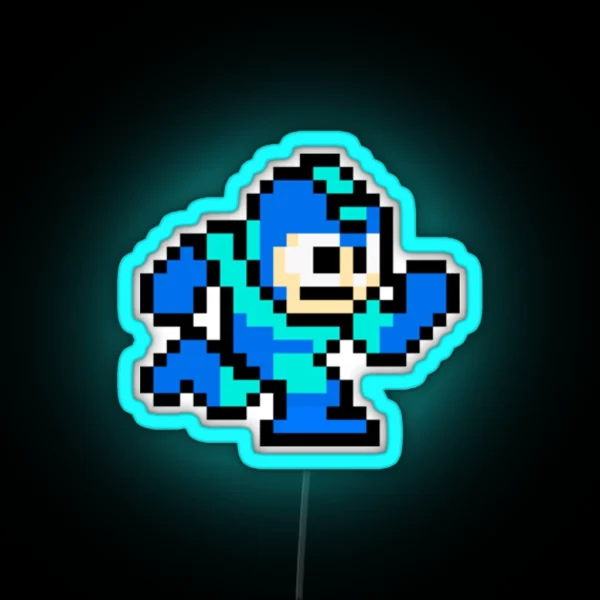 Mega Man Pixel Art RGB Neon Sign