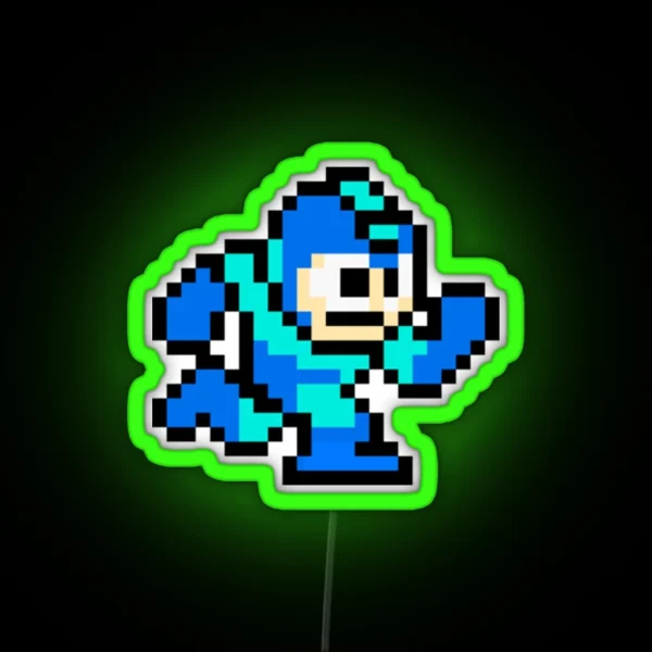 Mega Man Pixel Art RGB Neon Sign