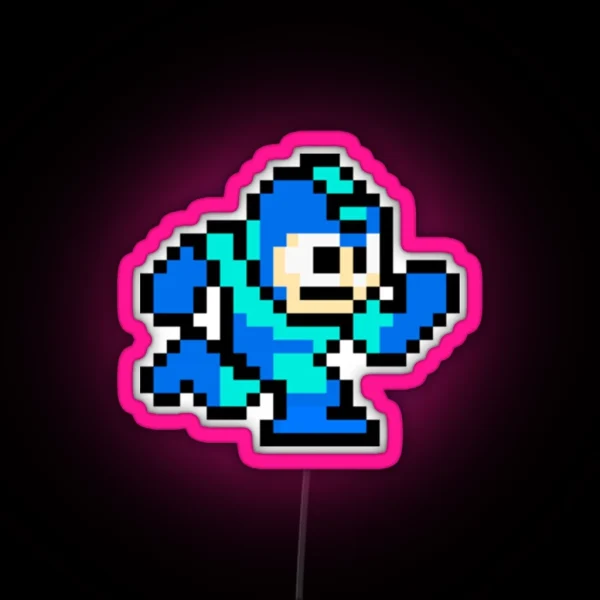 Mega Man Pixel Art RGB Neon Sign