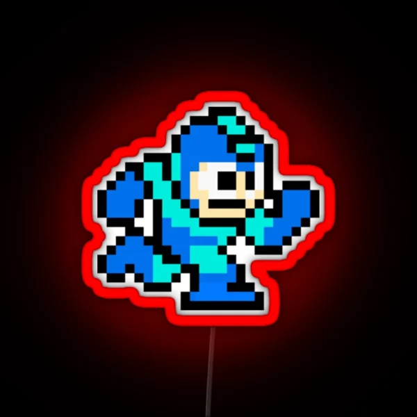 Mega Man Pixel Art RGB Neon Sign