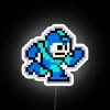 Retro Gaming Decor with Vibrant Mega Man Pixel LED Sign.