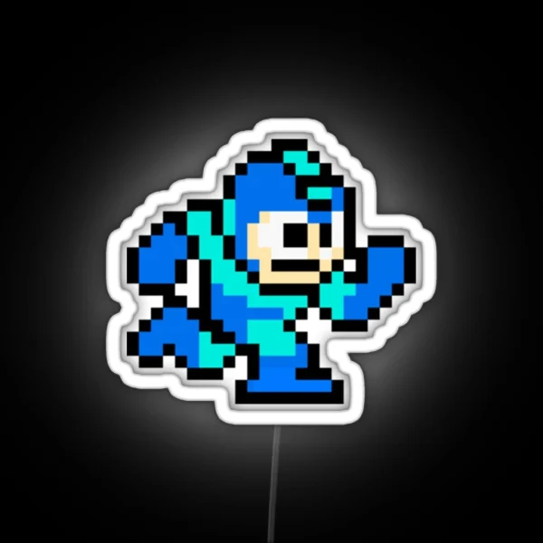 Mega Man Pixel Art RGB Neon Sign