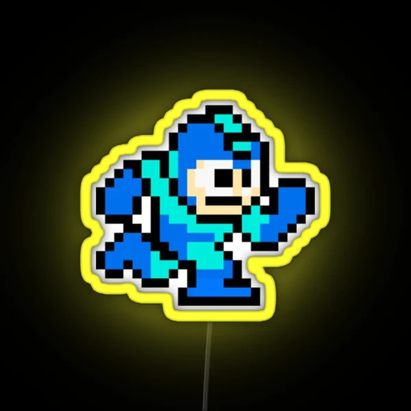 Mega Man Pixel Art RGB Neon Sign
