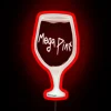 Vibrant RGB neon sign with large wine glass design