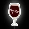 Whimsical wine lovers decor with vibrant RGB neon lighting display.