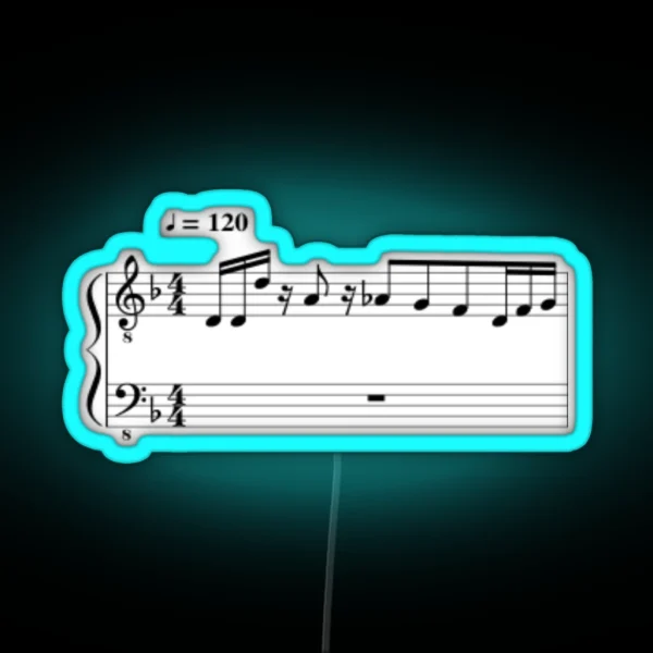 Megalovania Sheet Music 2 RGB Neon Sign