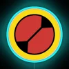 Shining Megaman EXE logo in vibrant color-changing LED light display.