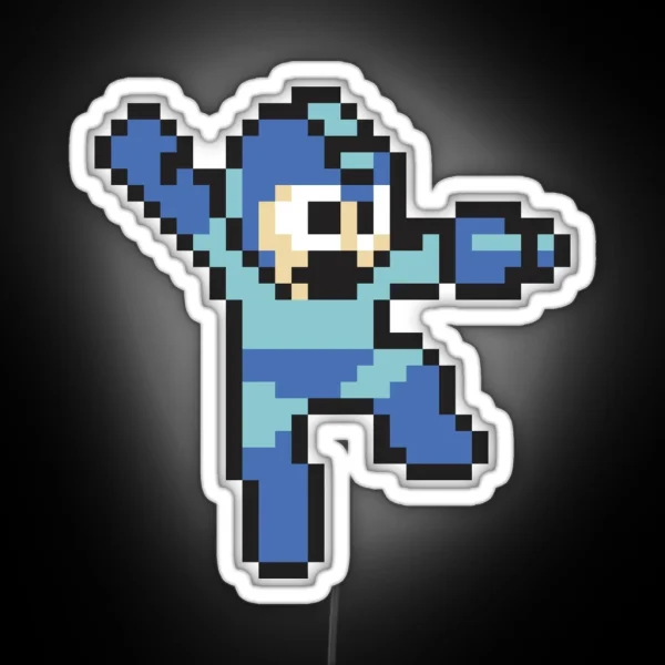 Megaman Jump N Shoot Black RGB Neon Sign