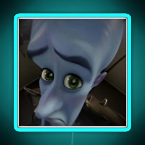 Megamind Eyebrow Meme RGB Neon Sign