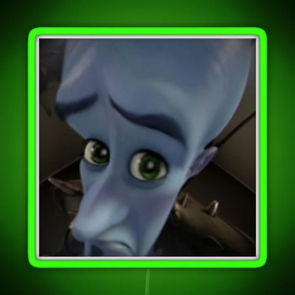 Megamind Eyebrow Meme RGB Neon Sign