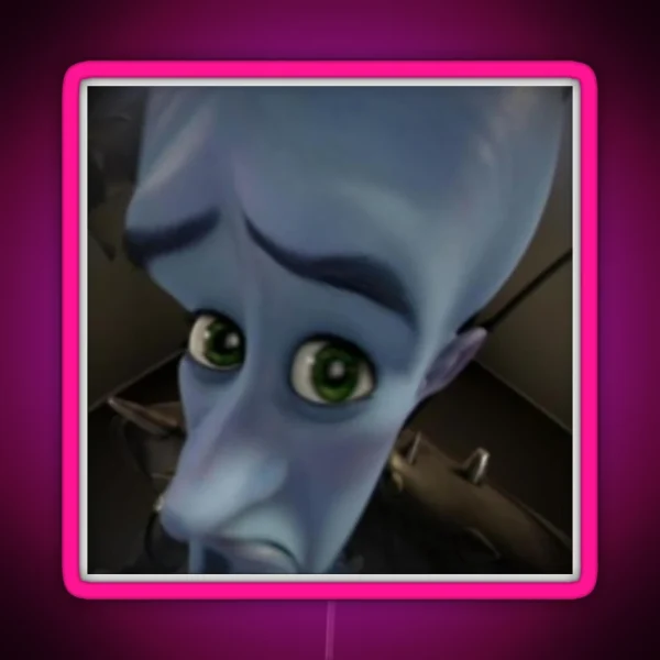 Megamind Eyebrow Meme RGB Neon Sign