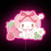 RGB Neon Melody Strawberry Canvas Sign for Music Lover Bedrooms Decor
