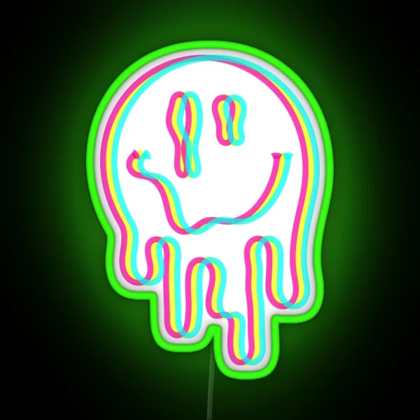 Melting Acid Smile Trippy RGB Neon Sign