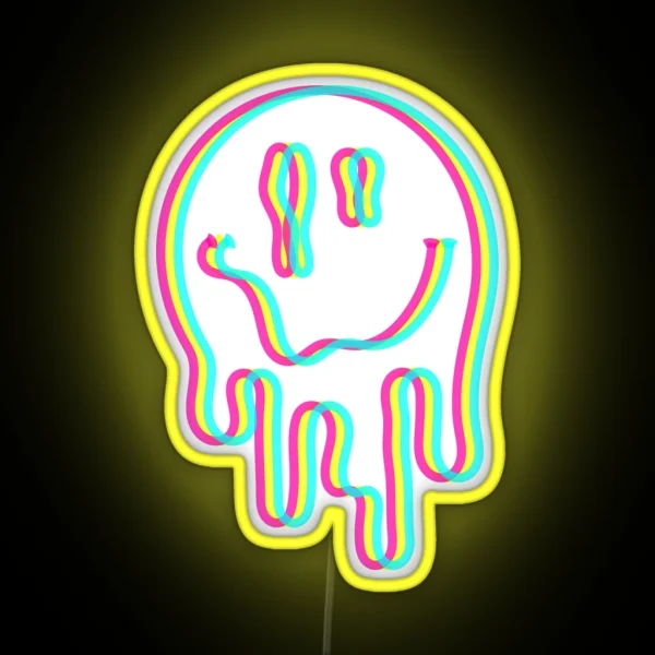 Melting Acid Smile Trippy RGB Neon Sign