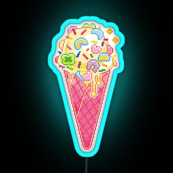 Melty Lucky Ice Cream RGB Neon Sign