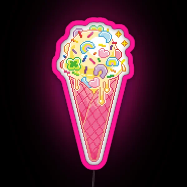 Melty Lucky Ice Cream RGB Neon Sign