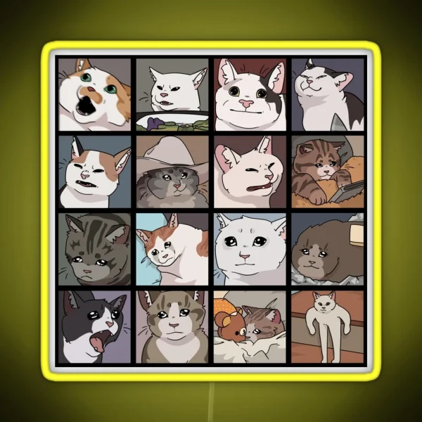 Meme Cats 2 0 RGB Neon Sign