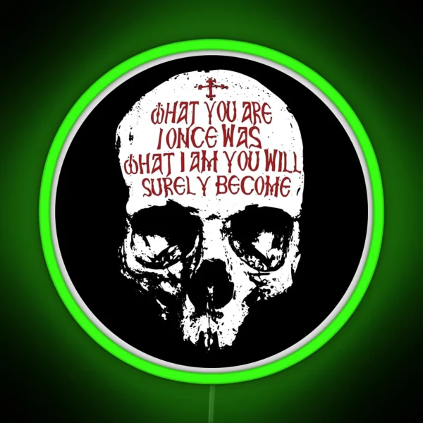 Memento Mori What I Am Skull RGB Neon Sign