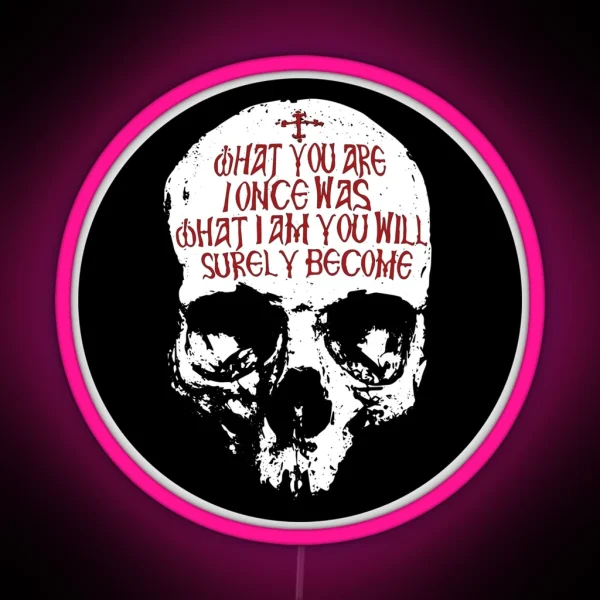 Memento Mori What I Am Skull RGB Neon Sign