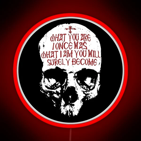 Memento Mori What I Am Skull RGB Neon Sign