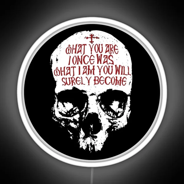 Memento Mori What I Am Skull RGB Neon Sign