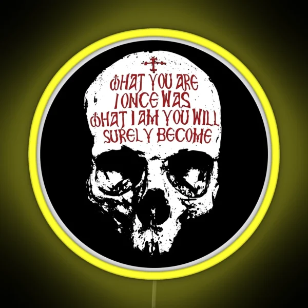 Memento Mori What I Am Skull RGB Neon Sign