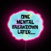 Brightly lit mental health awareness sign with colorful neon design