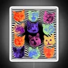 Whimsical cat lover's colorful neon Meow Mix RGB LED decor