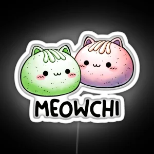 Meowchi Mochi Cat Pun RGB Neon Sign