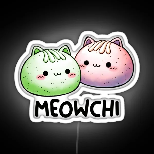 Meowchi Mochi Cat Pun RGB Neon Sign