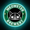 Vibrant neon bar decor with custom Meowster Brewery branding
