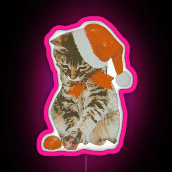 Meowy Christmas Christmas Cat RGB Neon Sign