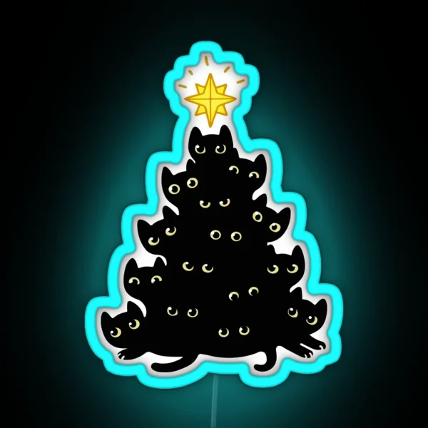 Meowy Christmas RGB Neon Sign
