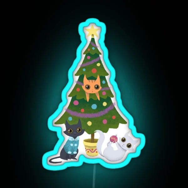 Meowy Christmas RGB Neon Sign