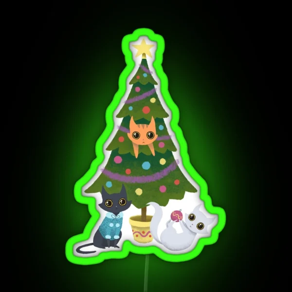 Meowy Christmas RGB Neon Sign